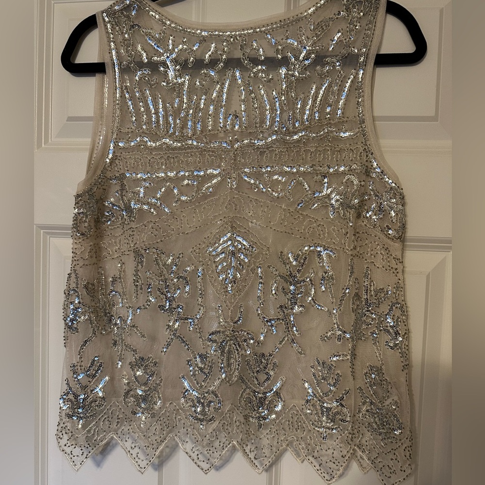 Sequin and beaded top